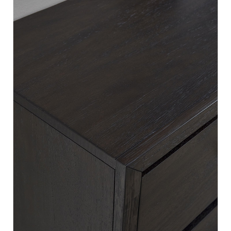 Taraji Five-Drawer Metal Leg Chest In Vintage Coffee, Café rétro