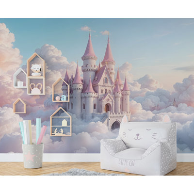 Papier peint princesse et adhésif pour chambre de fille princesse, adhésif pour chambre de bébé amovible, adhésif pour chambre de bébé 474RS (Peel-N-Stick) RS474
