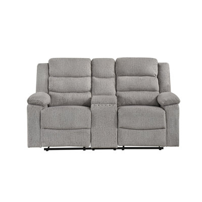 Causeuse double inclinable avec console, brun-gris