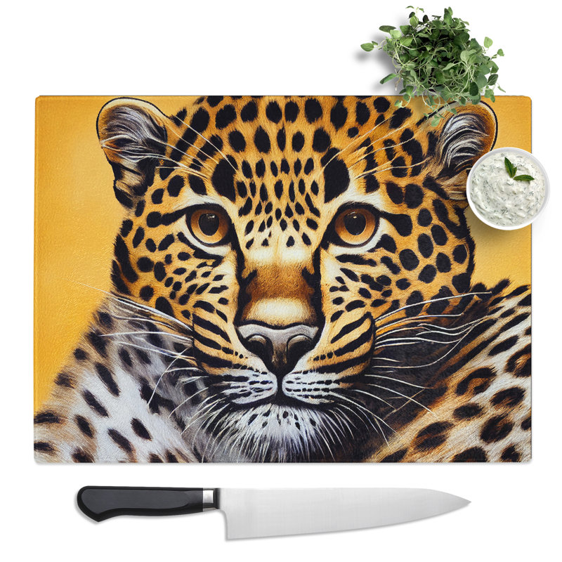 Beguiling Leopard  Glass Chopping Board