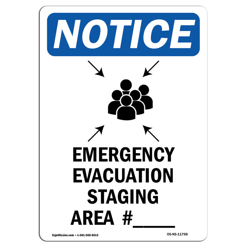 Avis d'évacuation d'urgence avec symbole