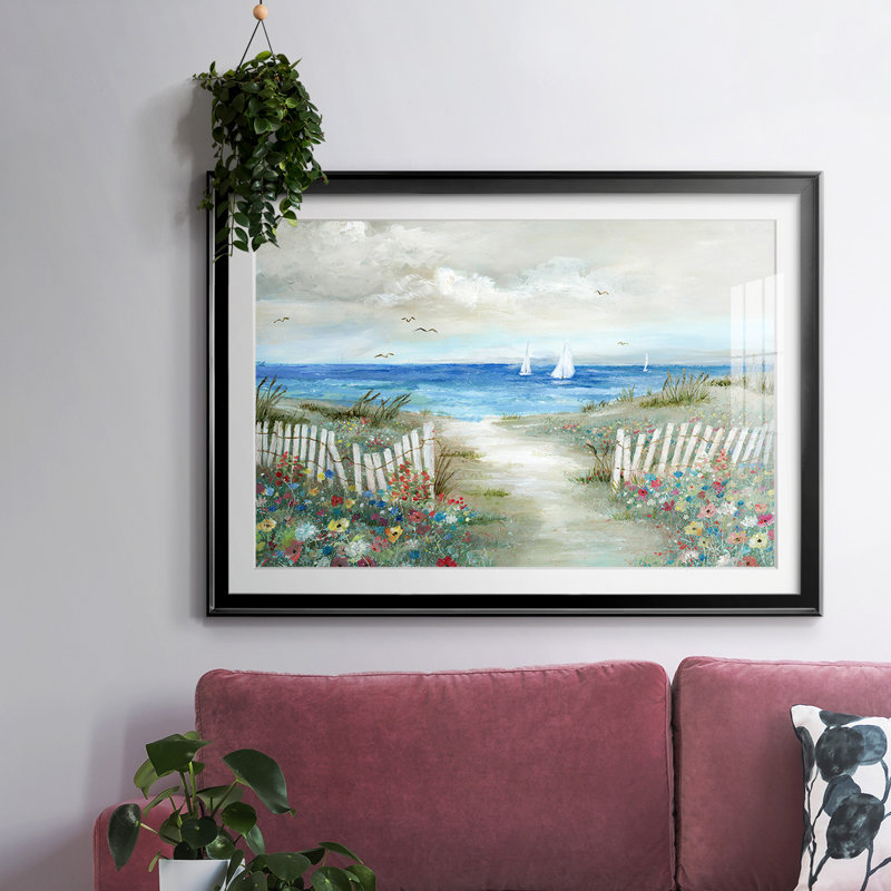 " Coastal Garden ", 19" H x 27" W x 1.5" D, Black