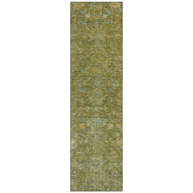 Machine Washable Indoor/Outdoor Hashlamoun ACN2322 Global Rug, Runner 2'3" x 7'6"