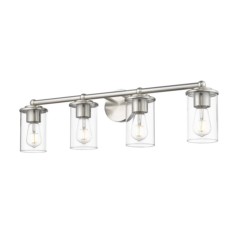 Éclairage pour meuble-lavabo à 4 lumières Cheetham, Nickel brossé