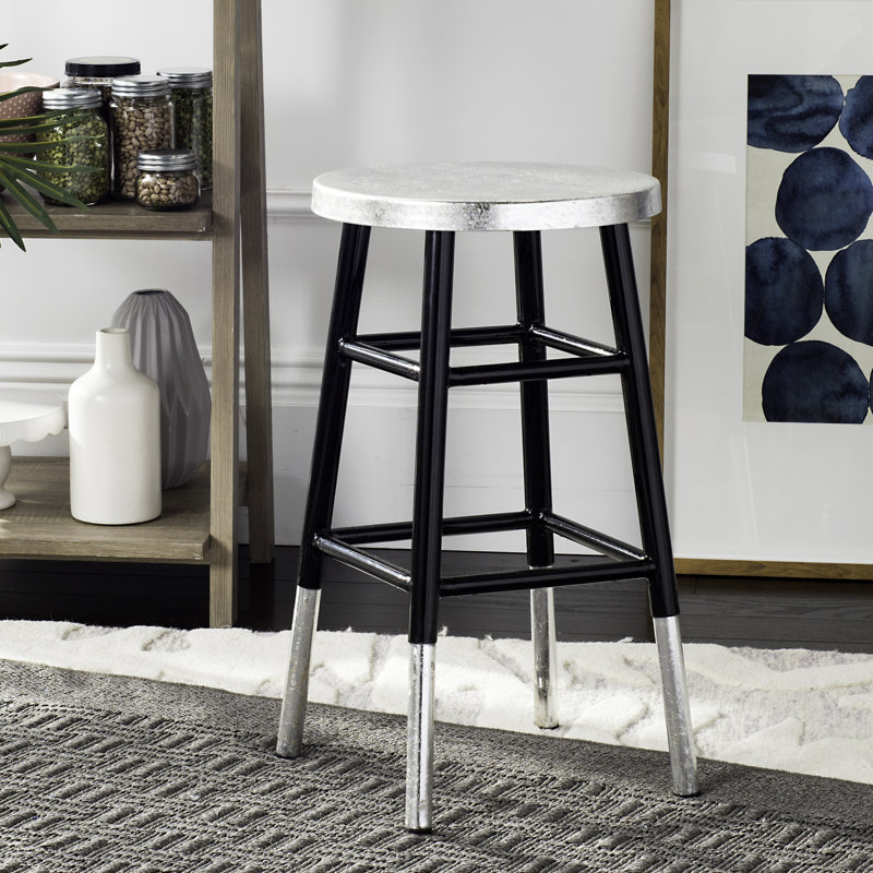 Vadnais Counter Stool with Metal Frame, Black