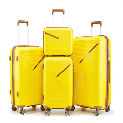 Ensembles de valises 4 pièces (14/20/24/28), valise légère extensible avec 4 roues pivotantes doubles à 360 degrés pour matériaux de transport