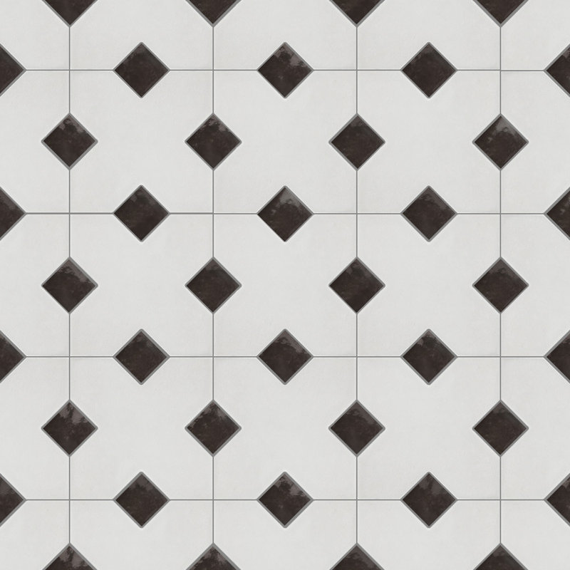 Carreau en porcelaine Cross and Dot, Fumée / noir