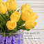 Décorations de Pâques - Pâques Peeps Decor - 15 tulipes artificielles avec 45 ensembles de remplissage de vase pour lapins, centres de table pour la maison