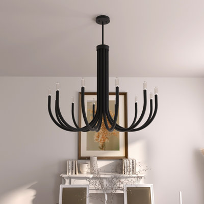 Weekes 12 - Light Steel Dimmable Classic / Traditional Chandelier