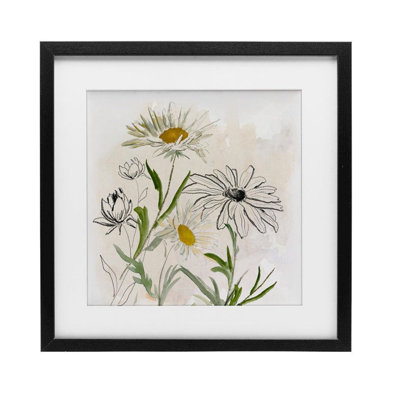 Reproduction encadrée sous verre Pure Simplicity Flowers, conception de Jacob Q, H 13 po x l 13 po, Cadre noir minuit
