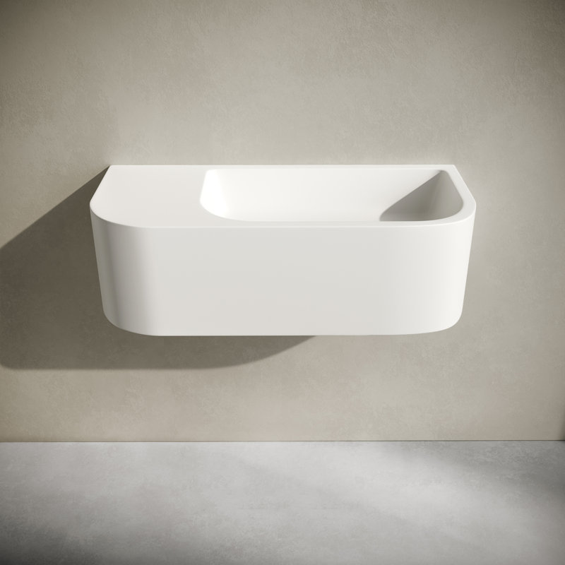 Lavabo mural ovale à surface solide de 25 po Carre