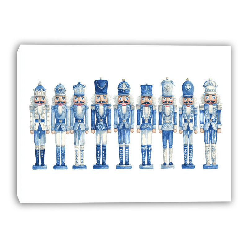 «Blue Nutcracker Parade», art mural sur toile tendue, 24 po x 36 po