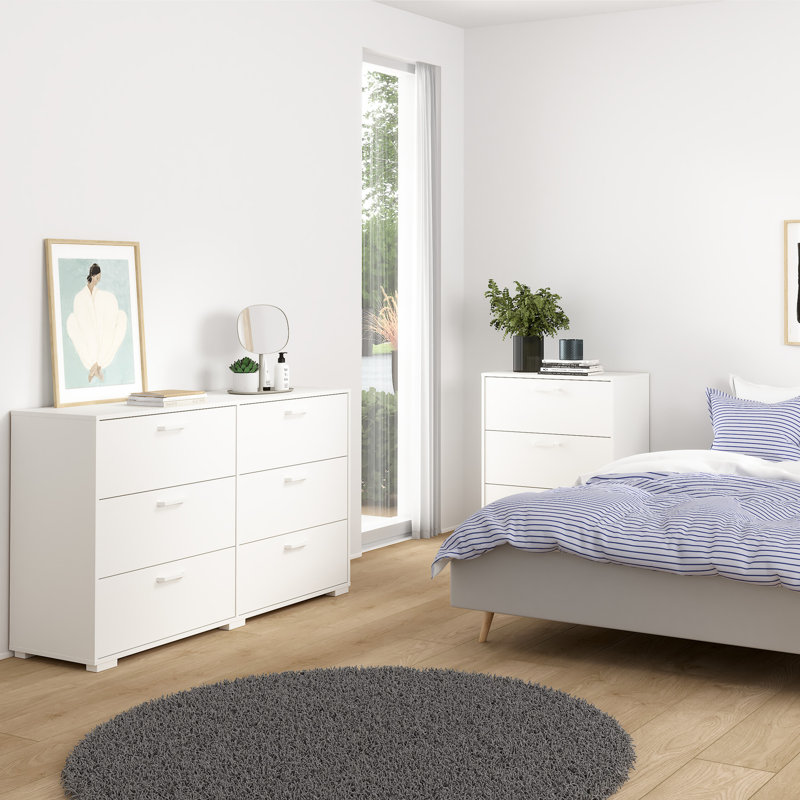 Beore 138.7cm W 6 - Drawer Chest of Drawers, White