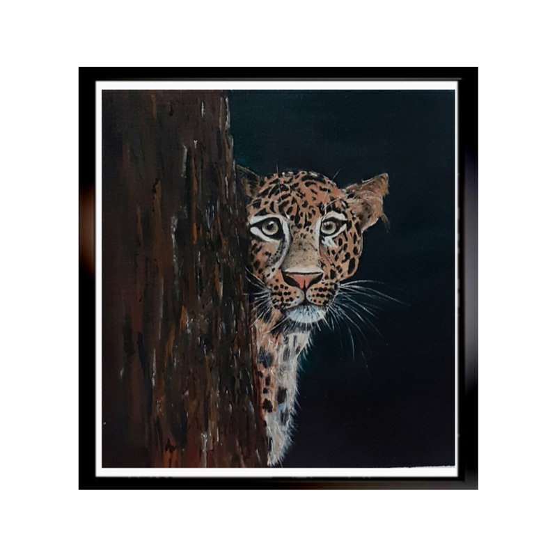 Un léopard voyeur | Acrylique sur toile | Par Jyoti Rathore
