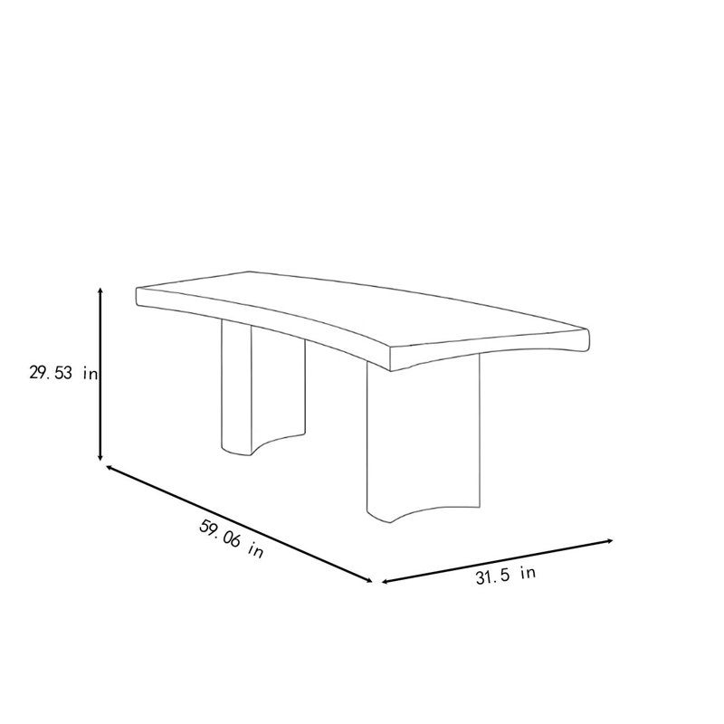 Bureau en U en bois massif, H 29,53 po x l 59,06 po x P 31,5 po