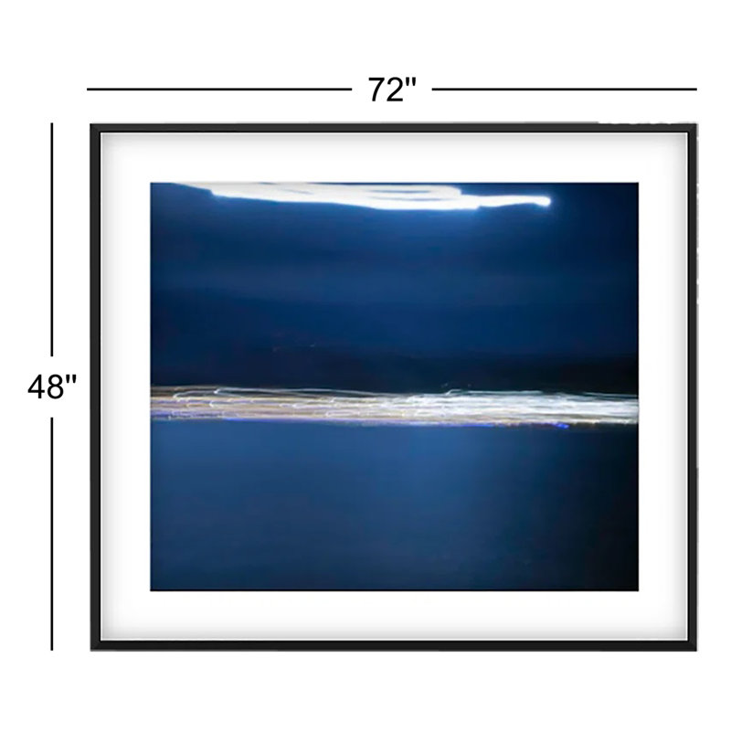 Electric Tartane 2 Print by Francis Augustine, Black Framed Paper, White, 48" H x 72" W x 0.8" D