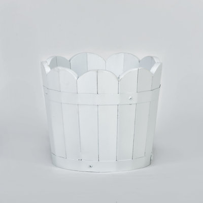 Padminie Wood Barrel Planter