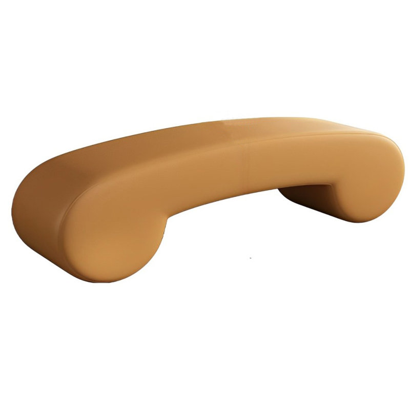 Banc rembourré en cuir Tierone Match, Orange