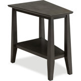 Solid Wood Recliner Wedge Side End Table With Display Shelf, Expertly Crafted For Functional Space And Easy Cleaning