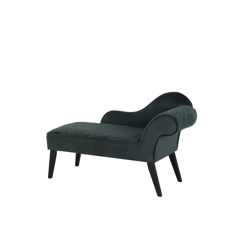Ava Upholstered Chaise Lounge, Green, Right Hand
