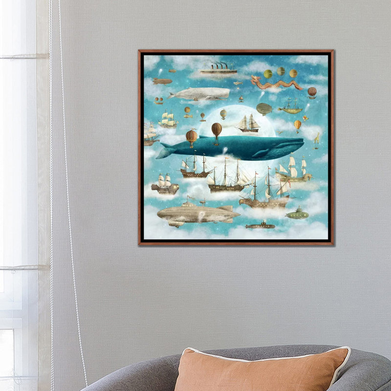 «Ocean Meets Sky Square # 3» par Terry Fan - impression d'art graphique, Aucun mat, H 26 po x l 26 po x P 1,5 po