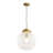 15.0'' 1-Light Dimmable Ribbed Glass Globe Pendant