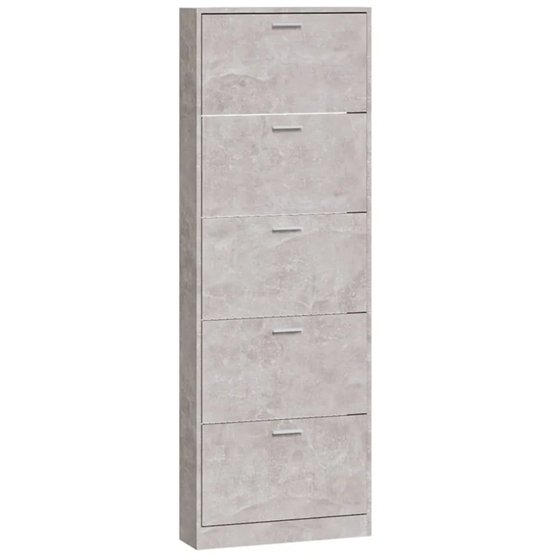 15 Pair Shoe Flip Down Shoe Storage, Concrete Grey