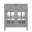 Meuble-lavabo de 30 po avec lavabo en céramique, tablette réglable et plateau basculant, meuble-lavabo avec pieds en bois, poignées en métal argenté et charnières à fermeture en douceur, gris-751626225