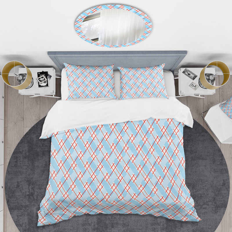 Retro Art Deco - Mid century bedding set - Modern Mid-century Bed cover set, King Duvet Cover + 2 Shams