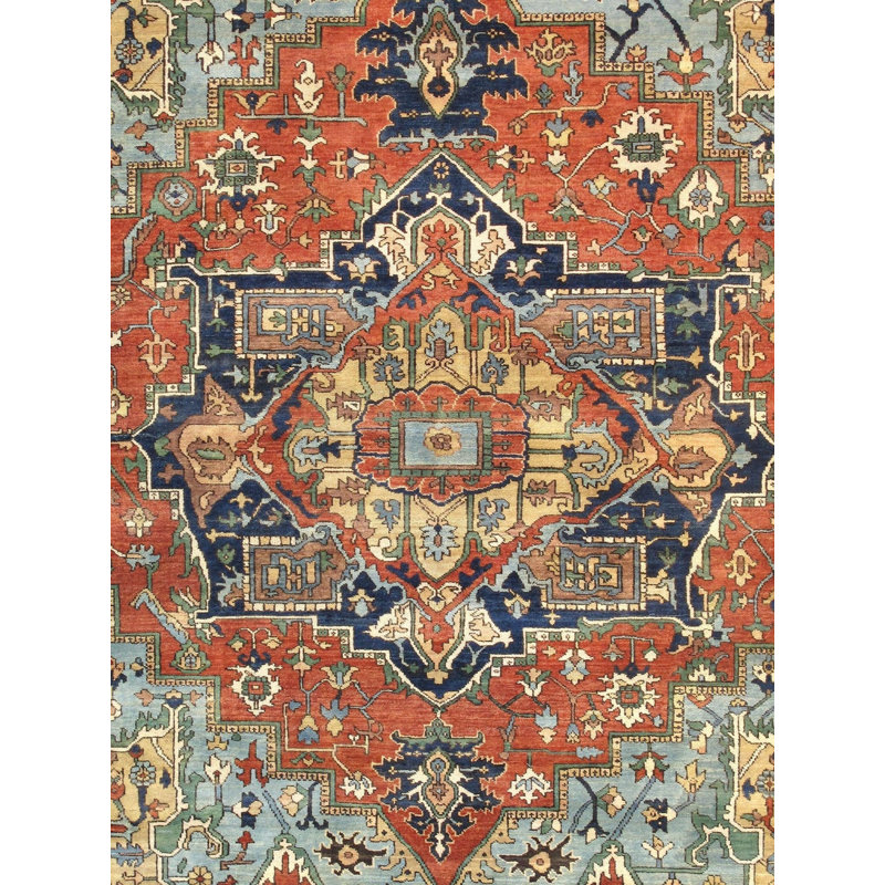 Oriental Area Rug in Rust, Square 5'10" x 6'3"
