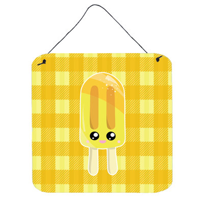 Ice Pop Popcicle Face Gingham Aluminum Wall Décor