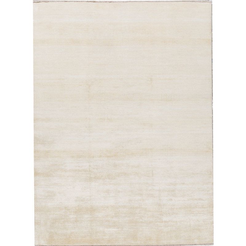Hand-Knotted High-Quality Ivory Area Rug