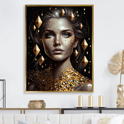 Femme rayonnante dorée II - impression