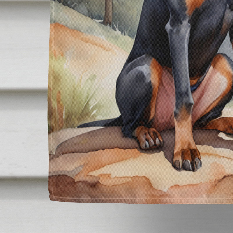 Drapeau Cowboy Welcome House, Doberman pinscher