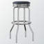 Tabouret de comptoir Anzley en similicuir et en métal noir, H 29,1 po x l 13,32 po x P 13,17 po