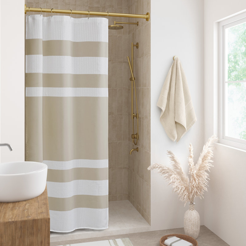 Rideau de douche taupe spa 36 x 72 po avec traitement 3M, Pes, H 72 po x l 36 po