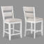 Ensemble de salle à manger 6 pièces à hauteur de comptoir Table rectangulaire blanche Bouteille de vin Chaises de rangement-821264208-821264210-821264219