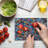 Ambesonne 1970s Tempered Glass Cutting Board Angular Triangle Geometric Multicolor