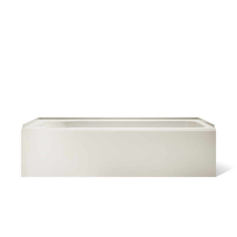 Avec 72 In. X 36 In. Alcove Bath, Left Drain, Off White, Right