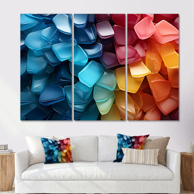Rainbow Colors Symphony II - Abstract Shapes Wall Decor Set