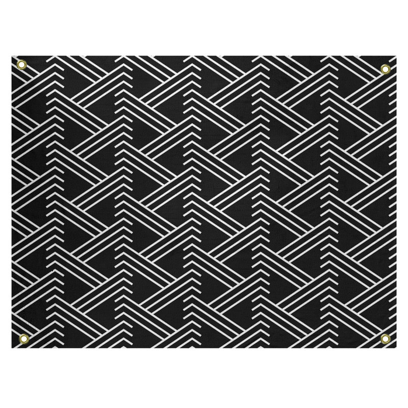 Tapisserie, H 50 po x l 59 po, Noir/blanc