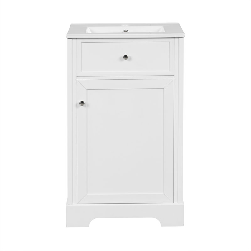 Meuble-lavabo de 20 po avec lavabo, Blanc