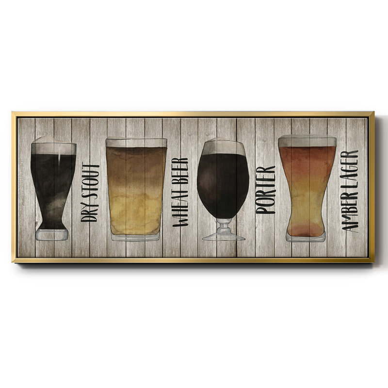 Carte de la bière II - toile encadrée, H 20 po x l 50 po