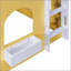 Lit mezzanine simple pour enfants avec guirlande lumineuse à DEL, conception de maison de campagne confortable et élégante pour les chambres d'enfants