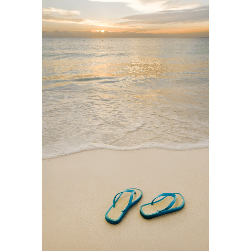 Sandals On Beach by CAP53 - No Frame Art Prints on Canvas, 122cm H x 81cm W