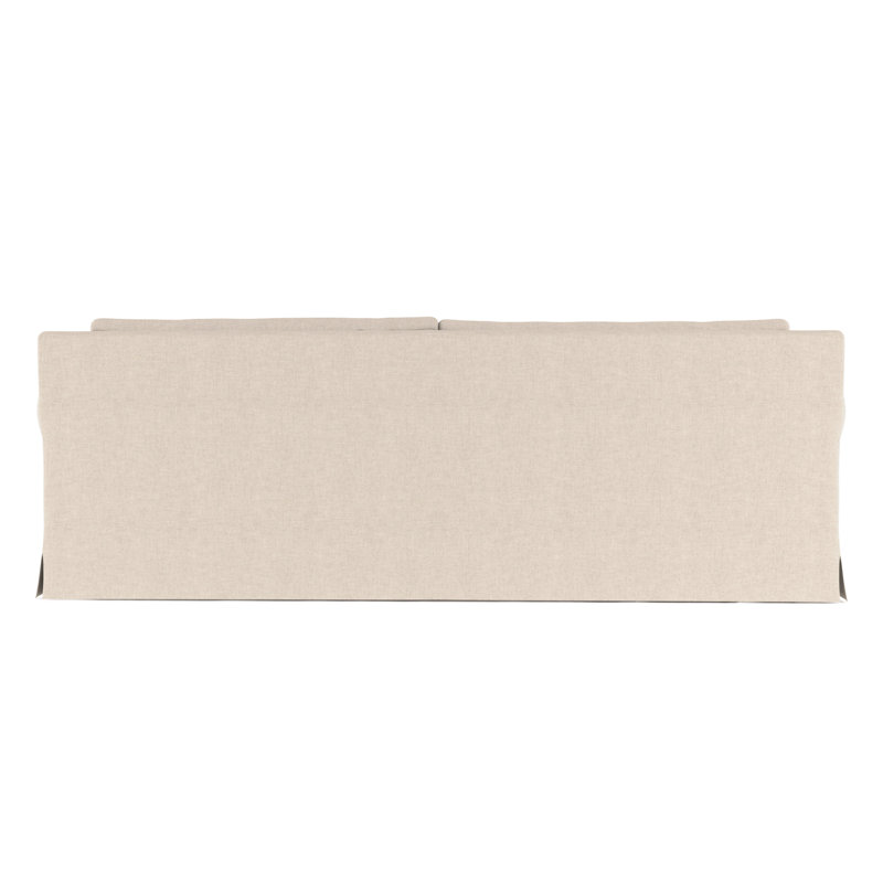 Canapé à accoudoirs arrondis Ludlow, Velours moelleux huître, H 34 po x l 84 po x P 38 po, Patiné
