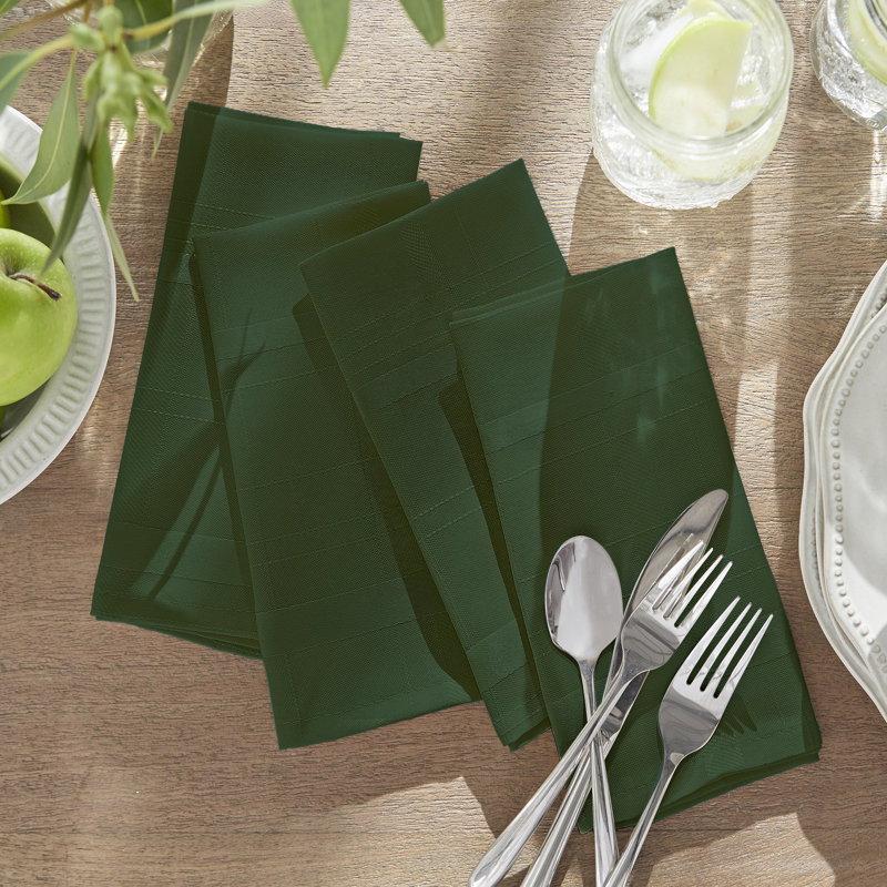 Ramiro Polyester Plaid Square Napkin, Holly Green