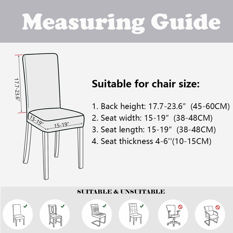 Housses de chaise, housses de chaise parsons extensibles, ensemble de 6