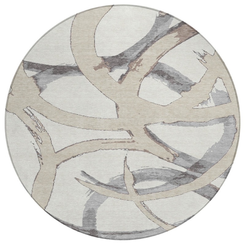 Aloura Ivory Washable Indoor-Outdoor Rug - , 2'6" x 3'10"