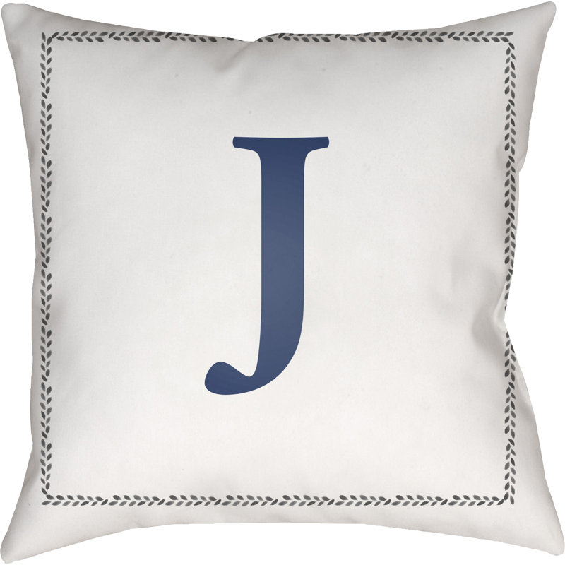 Outdoor Throw Pillow, 18" H x 18" W x 4" D, J